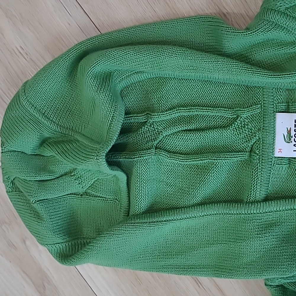 Lacoste Green Cable Knit Women's Sweater Size Xs/34 - Picture 3 of 10